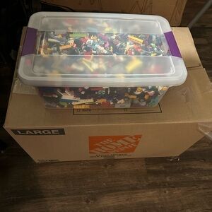 Lego Multicolor Bricks in Clear Container and box